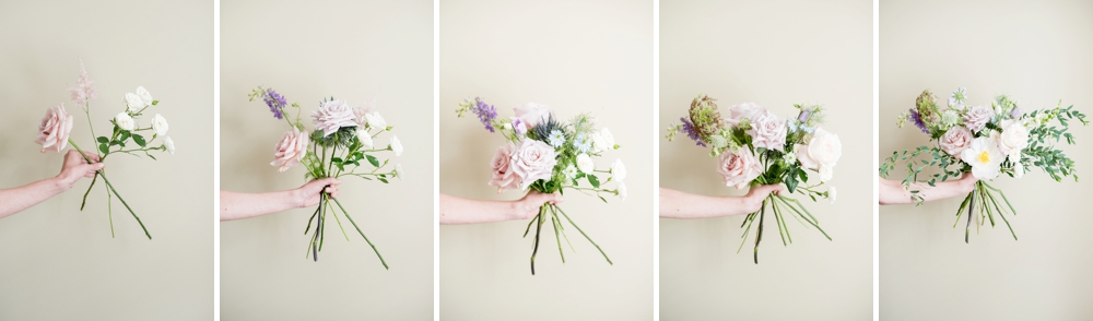 Protea flower focus with cascading eucalyptus and long ribbons