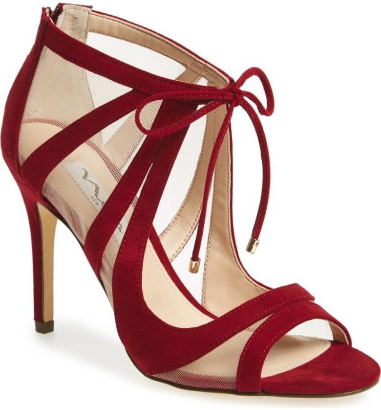 red hi heel sandals 