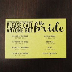 Don't call the bride card