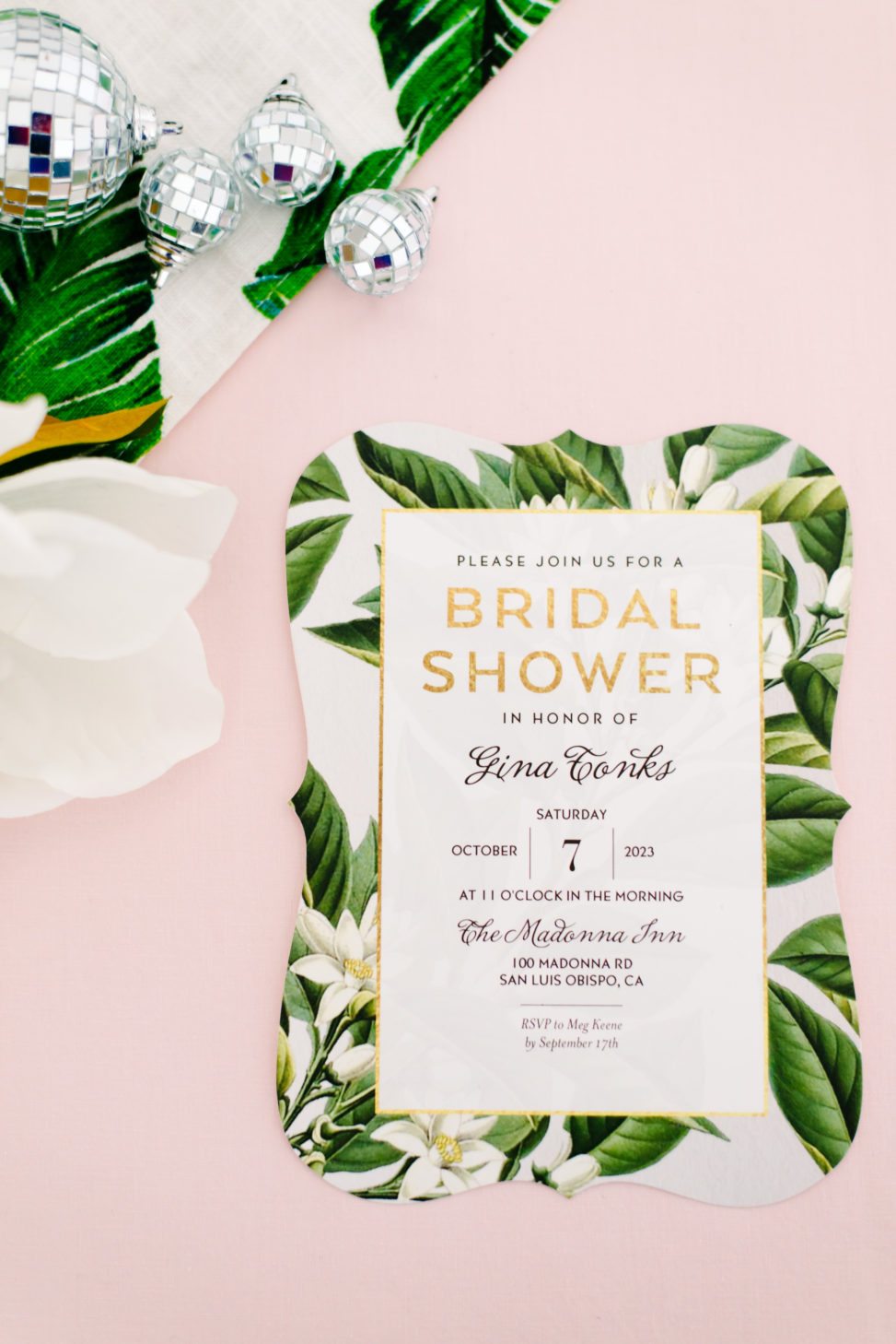 tropical inspired bridal shower invitation from shutterfly