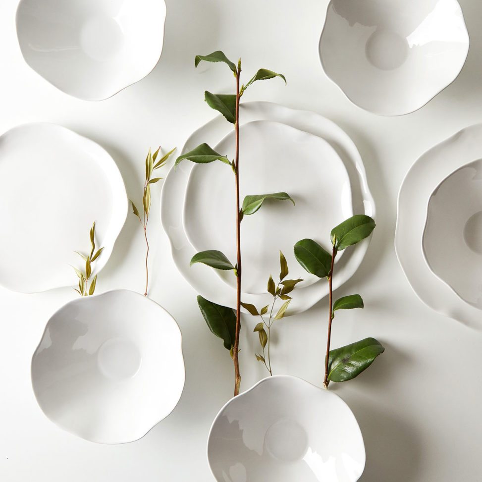 white plates - organically shaped
